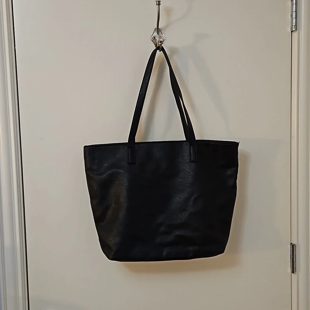 BUENO Black Studded Extra Large Faux Leather Western Shoulder Bag